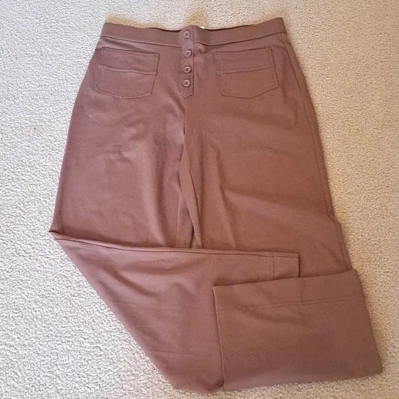 LARGE HALARA HIGH WAISTED BUTTON STRAIGHT LEG CASUAL PANT - Picture 4 of 8